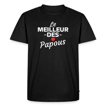Graphic Design The Best of Papuans - Men's Premium Organic T-Shirt - black - Front - Nico (187cm)