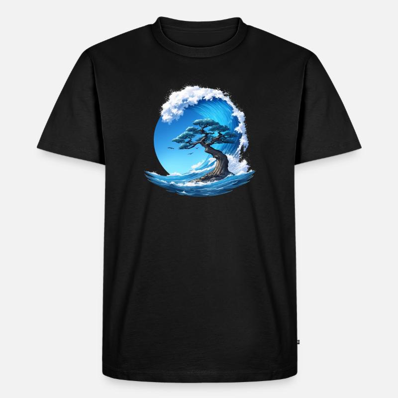 A tree under a wave - Men's Premium Organic T-Shirt - black