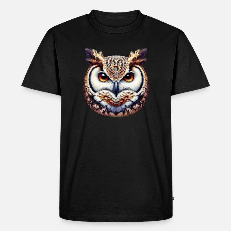 Eule - Männer Premium Bio T-Shirt - Schwarz