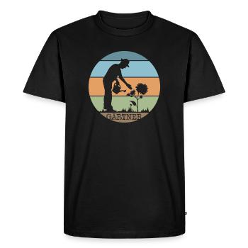 Jardinier plantes rétro icône d’entretien de jardin icône - T-shirt Premium bio Homme - noir - Devant - Nico (187cm)