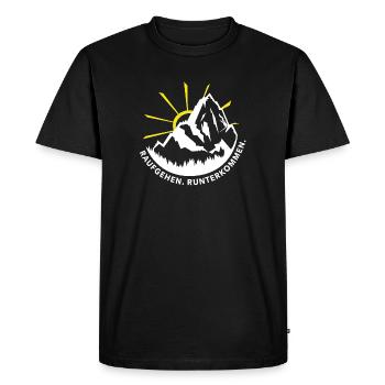 wandern raufgehen runterkommen berge kopf frei - Männer Premium Bio T-Shirt - Schwarz - Vorne - Nico (187cm)