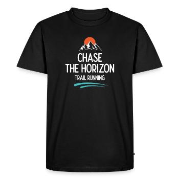 Course sur sentier - Chase The Horizon - T-shirt Premium bio Homme - noir - Devant - Nico (187cm)
