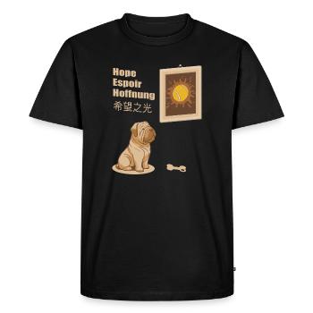 Dog and Tennis Ball Picture - Men's Premium Organic T-Shirt - black - Front - Nico (187cm)