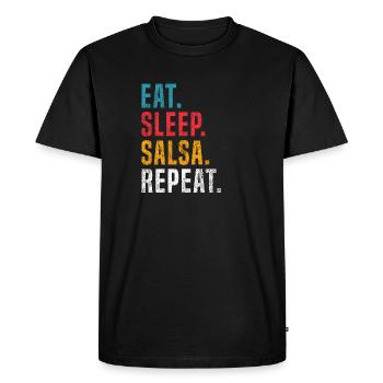 Eat Sleep Salsa Repeat pour les danseurs de salsa - T-shirt Premium bio Homme - noir - Devant - Nico (187cm)