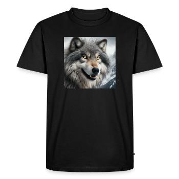 Wolf - Men's Premium Organic T-Shirt - black - Front - Nico (187cm)
