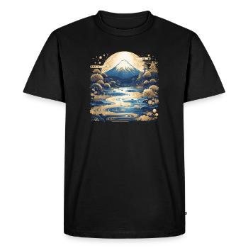 Mount Fuji - Men's Premium Organic T-Shirt - black - Front - Nico (187cm)