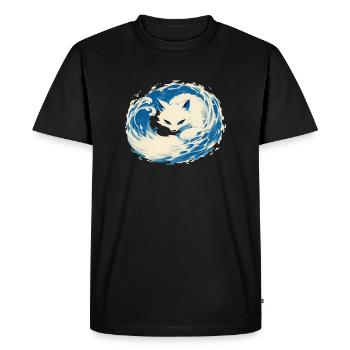 White Fox - Men's Premium Organic T-Shirt - black - Front - Nico (187cm)
