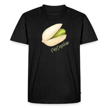 Pistache avec coquille et noyau - T-shirt Premium bio Homme - noir - Devant - Nico (187cm)