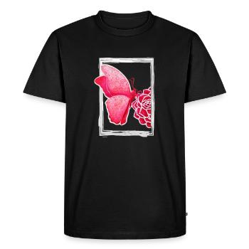 Rose Butterfly - Sonja Ariel von Staden - Men's Premium Organic T-Shirt - black - Front - Nico (187cm)