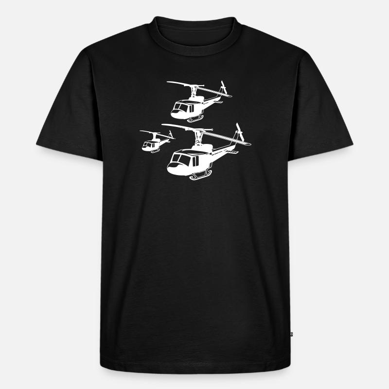 Hubschrauber - Männer Premium Bio T-Shirt - Schwarz