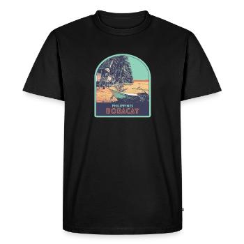 Heaven on Earth: Boracay, Philippines - Men's Premium Organic T-Shirt - black - Front - Nico (187cm)