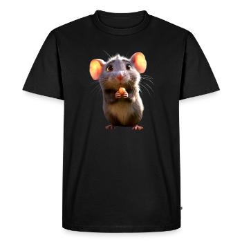 Rat, Cute Mouse, Rodents, Dwarf Mouse, Small Rats - Men's Premium Organic T-Shirt - black - Front - Nico (187cm)