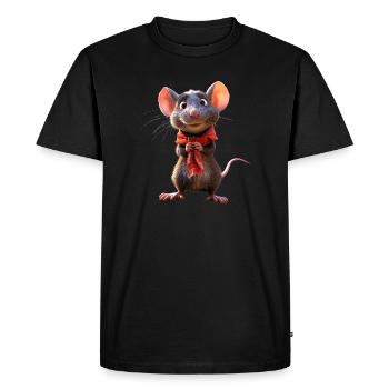 Rat, Cute Mouse, Rodents, Dwarf Mouse, Small Rats - Men's Premium Organic T-Shirt - black - Front - Nico (187cm)