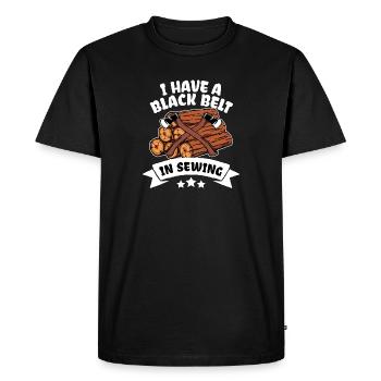 Menuiserie Menuiserie bois bûcheron déclaration - T-shirt Premium bio Homme - noir - Devant - Nico (187cm)