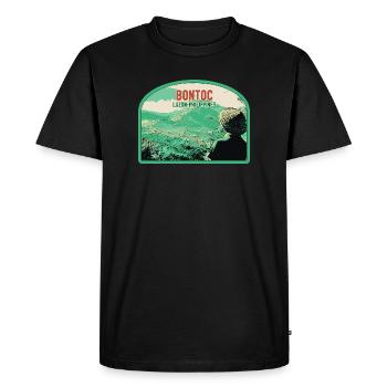 Bontoc et ses Rizières en Terrasses, Philippines - T-shirt Premium bio Homme - noir - Devant - Nico (187cm)