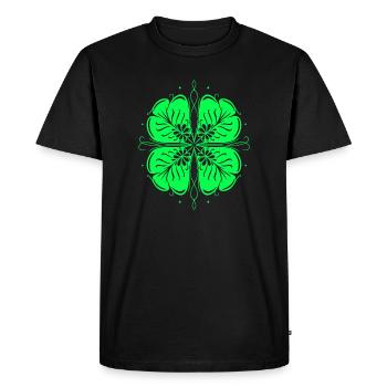 Clover St Patrick's Day Shamrock - Men's Premium Organic T-Shirt - black - Front - Nico (187cm)