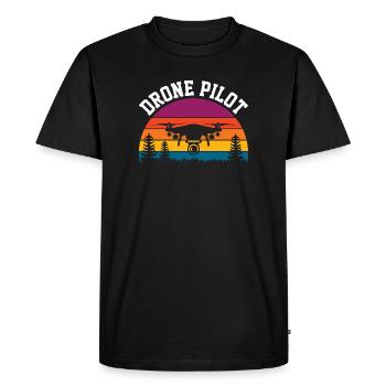 Drone Pilot - Men's Premium Organic T-Shirt - black - Front - Nico (187cm)