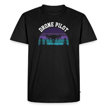 Drone Pilot - Men's Premium Organic T-Shirt - black - Front - Nico (187cm)
