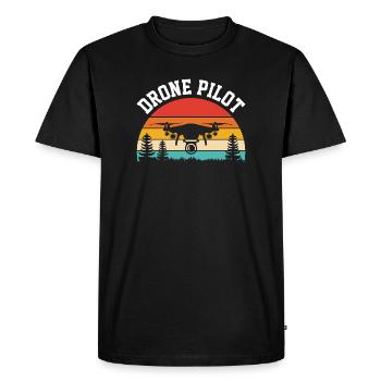 Drone Pilot - Men's Premium Organic T-Shirt - black - Front - Nico (187cm)