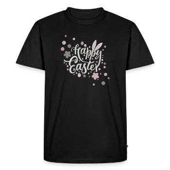 Vœux de Pâques avec des fleurs et des couleurs pastel - T-shirt Premium bio Homme - noir - Devant - Nico (187cm)
