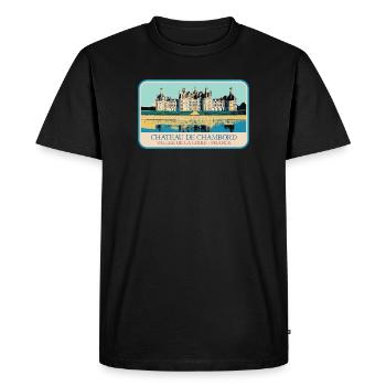 Illustration Château Chambord, Vallée Loire - T-shirt Premium bio Homme - noir - Devant - Nico (187cm)
