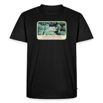 Illustration Château-Gaillard, Vallée Loire - T-shirt Premium bio Homme - noir - Devant - Nico (187cm)