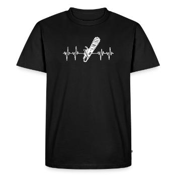 Scie, Bûcheron, Menuiserie, Forestier, Tronçonneuse - T-shirt Premium bio Homme - noir - Devant - Nico (187cm)