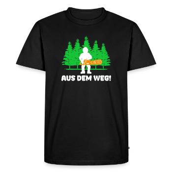 Forestry Lumberjack Statement Chainsaw Tree Wood - Men's Premium Organic T-Shirt - black - Front - Nico (187cm)