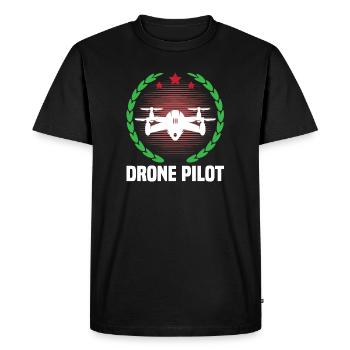 Pilote de drone - T-shirt Premium bio Homme - noir - Devant - Nico (187cm)
