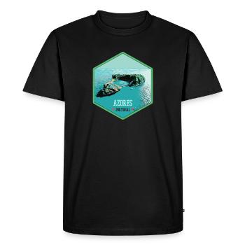 Illustration Volcanic islets, Azores - Men's Premium Organic T-Shirt - black - Front - Nico (187cm)