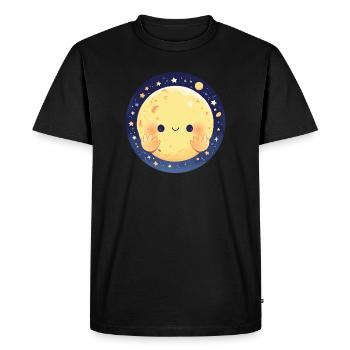 The Smiling Moon - Men's Premium Organic T-Shirt - black - Front - Nico (187cm)