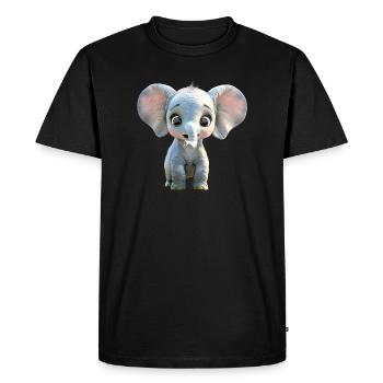 Elephant Africa Safari Wilderness Love Cute Elephant - Men's Premium Organic T-Shirt - black - Front - Nico (187cm)