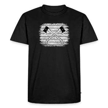 Axe, Lumberjack, Woodwork, Woodwork, Woodwork, Forester, - Men's Premium Organic T-Shirt - black - Front - Nico (187cm)