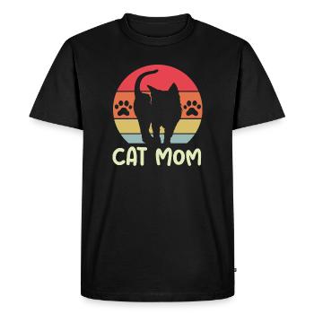 cat mom retro logo cats mom vintage icon icon - Men's Premium Organic T-Shirt - black - Front - Nico (187cm)