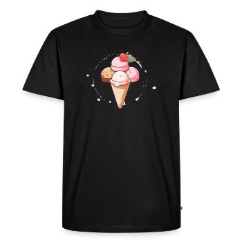 Crème glacée - T-shirt Premium bio Homme - noir - Devant - Nico (187cm)