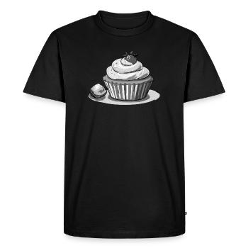 Cupcake Fraise - T-shirt Premium bio Homme - noir - Devant - Nico (187cm)