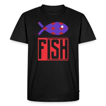 FISH. HUMOUR. POISSON. SARDINE. POISSON D'AVRIL - T-shirt Premium bio Homme - noir - Devant - Nico (187cm)