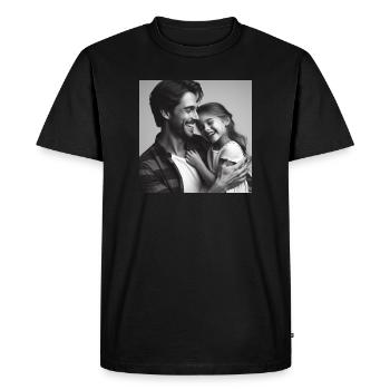 Father and daughter love - Men's Premium Organic T-Shirt - black - Front - Nico (187cm)
