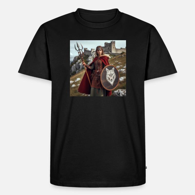 Wikinger-Krieger - Männer Premium Bio T-Shirt - Schwarz