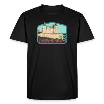 Château de Saumur, Vallée de la Loire - T-shirt Premium bio Homme - noir - Devant - Nico (187cm)