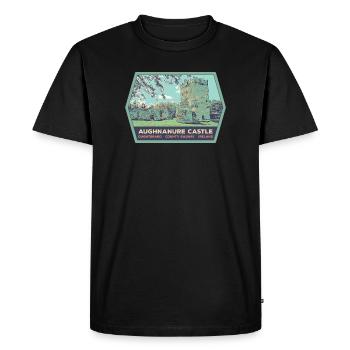 Château d'Aughnanur, Oughterard en Irlande - T-shirt Premium bio Homme - noir - Devant - Nico (187cm)