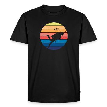 Plongeur Retro Vibe - T-shirt Premium bio Homme - noir - Devant - Nico (187cm)
