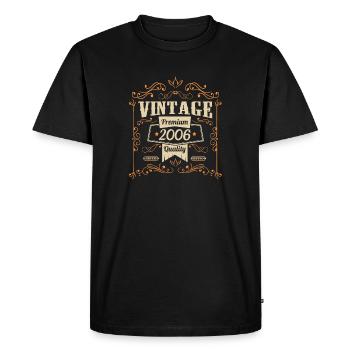 Vintage 2006 Birthday Vintage - Men's Premium Organic T-Shirt - black - Front - Nico (187cm)