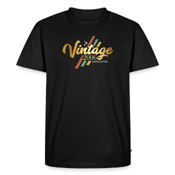 Vintage 2006 Anniversaire Style Rétro - T-shirt Premium bio Homme - noir - Devant - Nico (187cm)