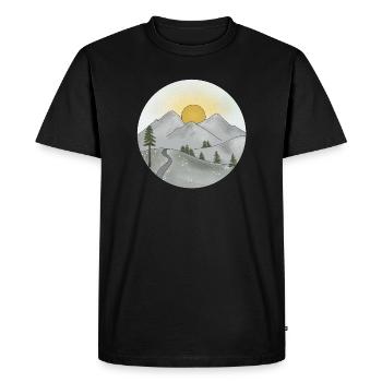 Idylle montagnarde au coucher du soleil au printemps - T-shirt Premium bio Homme - noir - Devant - Nico (187cm)