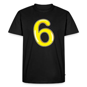 Numéro 6 Numéro jaune - T-shirt Premium bio Homme - noir - Devant - Nico (187cm)