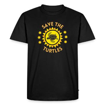 tortue, tortue de mer, tortue marine, reptile - T-shirt Premium bio Homme - noir - Devant - Nico (187cm)