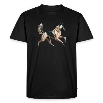 3D Geometric Origami Malinois Dog - Men's Premium Organic T-Shirt - black - Front - Nico (187cm)