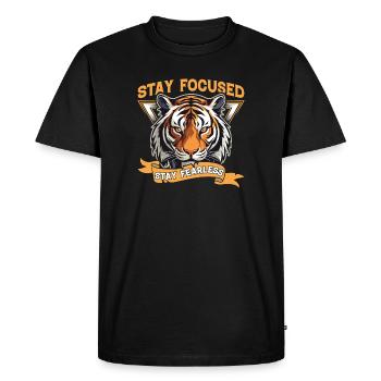 Restez concentré, restez sans peur - T-shirt Premium bio Homme - noir - Devant - Nico (187cm)