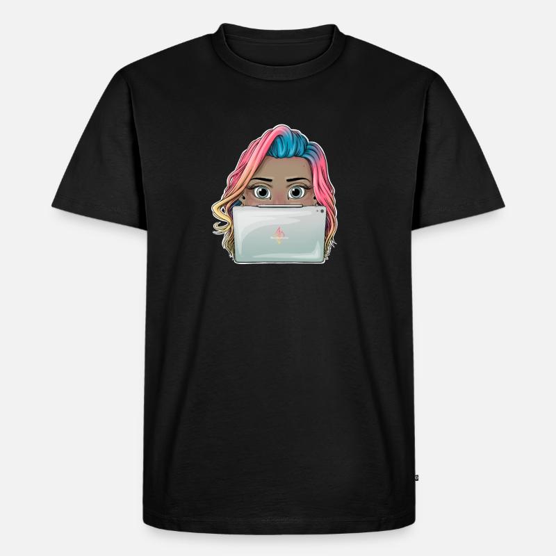 Lebendiges Reva Prisma arbeitendes Mädchen Design - Männer Premium Bio T-Shirt - Schwarz